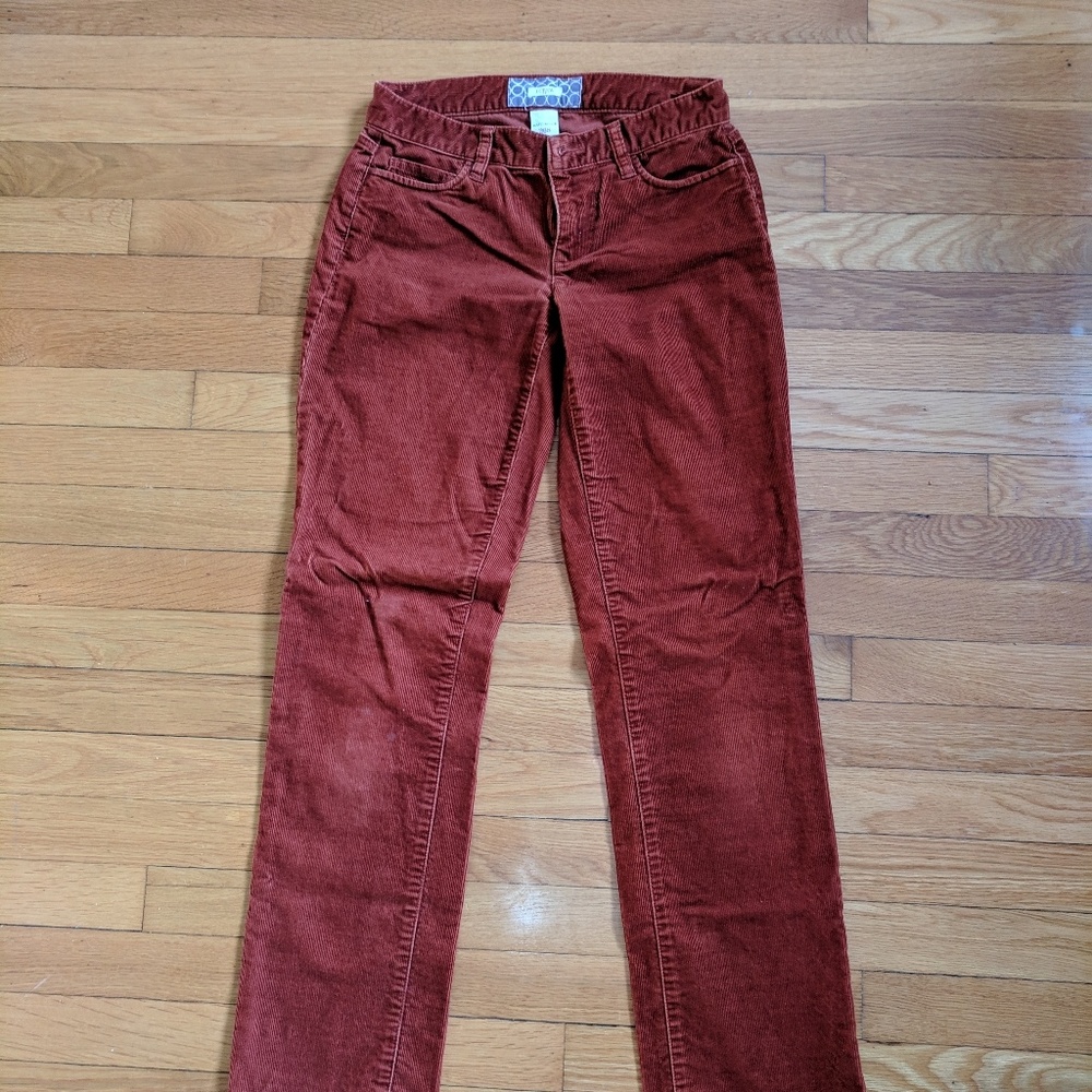 J. Crew burnt orange matchstick corduroys 26S